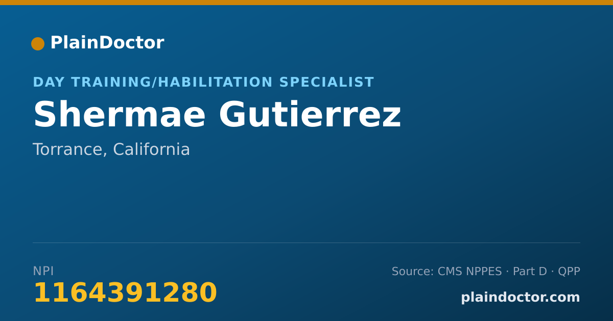 Shareable card for Shermae Gutierrez - Day Training/Habilitation Specialist, Torrance, CA