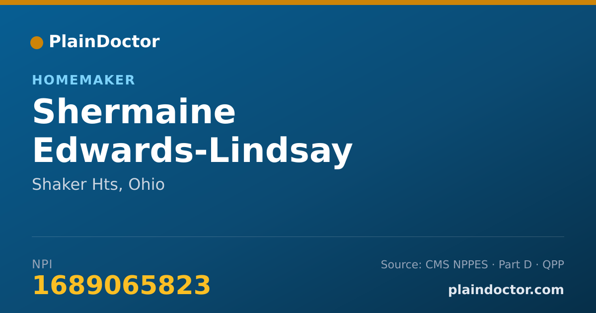 Shareable card for Shermaine Edwards-Lindsay - Homemaker, Shaker Hts, OH
