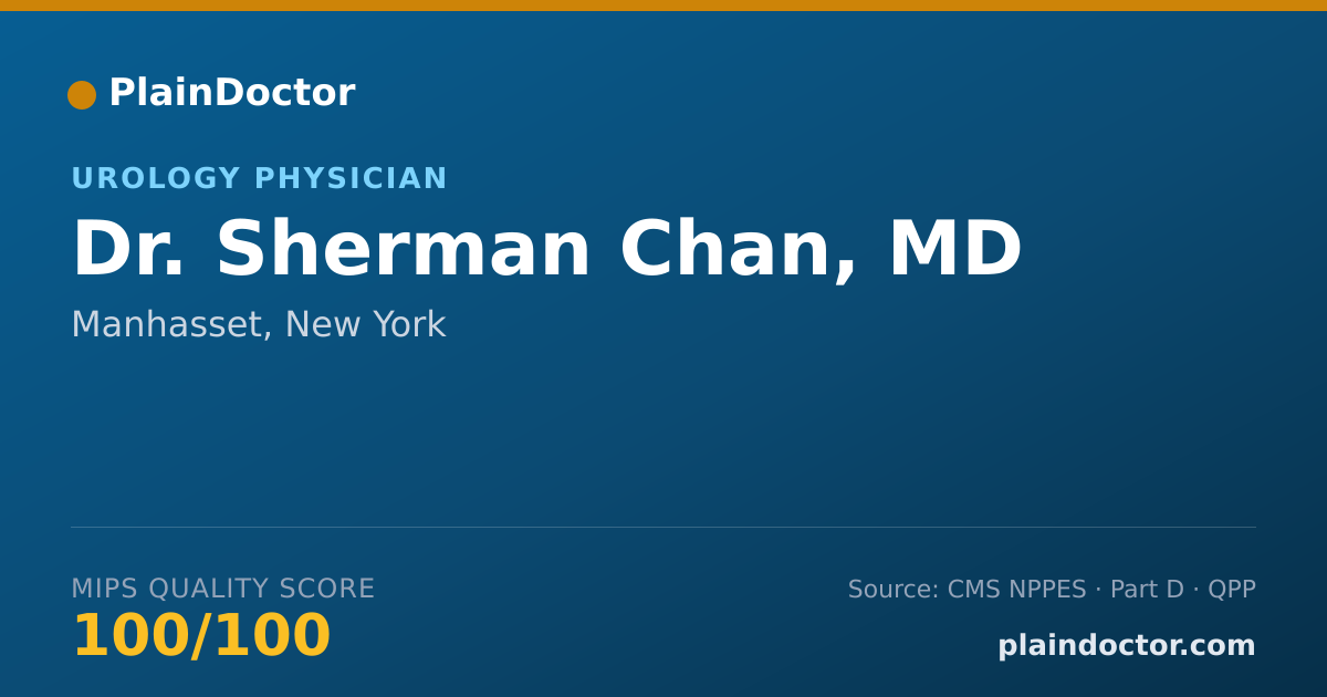 Shareable card for Sherman Chan, MD - Urology Physician, Manhasset, NY