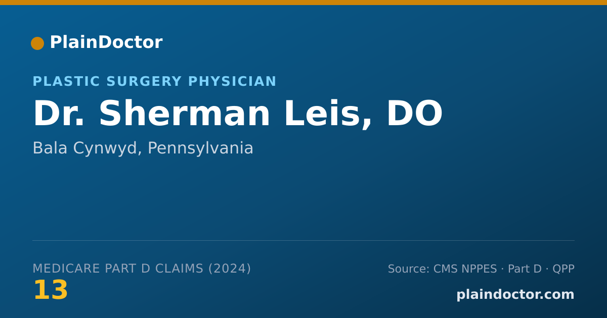 Shareable card for Sherman Leis, DO - Plastic Surgery Physician, Bala Cynwyd, PA