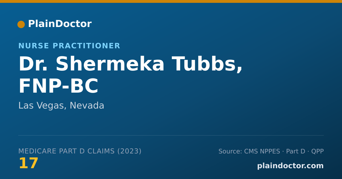 Shareable card for Shermeka Tubbs, FNP-BC - Nurse Practitioner, Las Vegas, NV