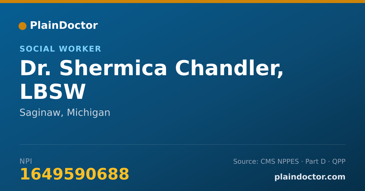 Shareable card for Shermica Chandler, LBSW - Social Worker, Saginaw, MI