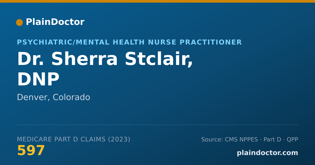 Shareable card for Sherra Stclair, DNP - Psychiatric/Mental Health Nurse Practitioner, Denver, CO