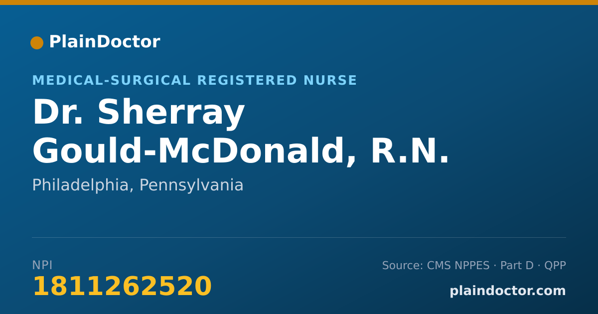 Shareable card for Sherray Gould-McDonald, R.N. - Medical-Surgical Registered Nurse, Philadelphia, PA