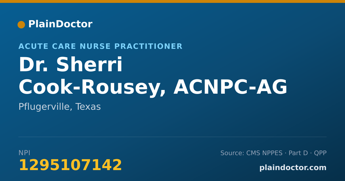 Shareable card for Sherri Cook-Rousey, ACNPC-AG - Acute Care Nurse Practitioner, Pflugerville, TX