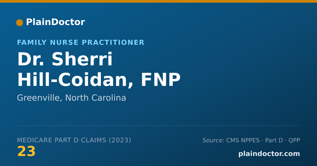 Shareable card for Sherri Hill-Coidan, FNP - Family Nurse Practitioner, Greenville, NC