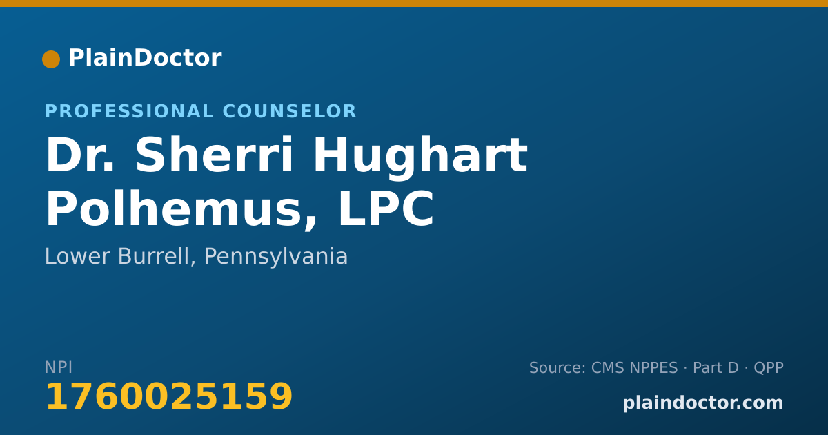 Shareable card for Sherri Hughart Polhemus, LPC - Professional Counselor, Lower Burrell, PA