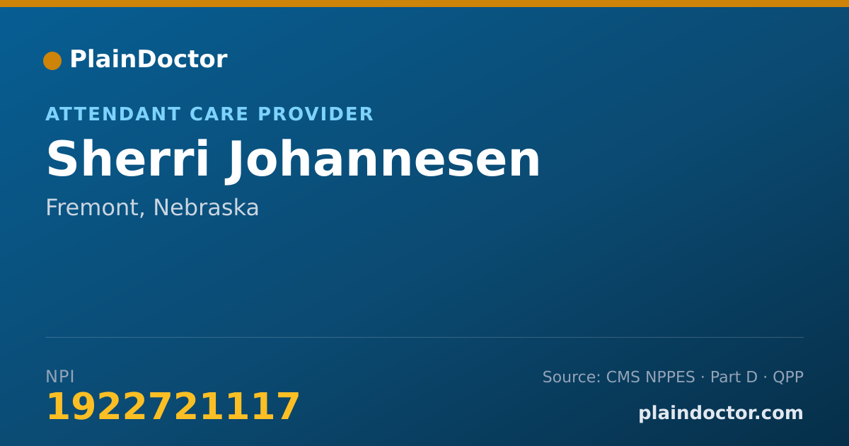 Shareable card for Sherri Johannesen - Attendant Care Provider, Fremont, NE