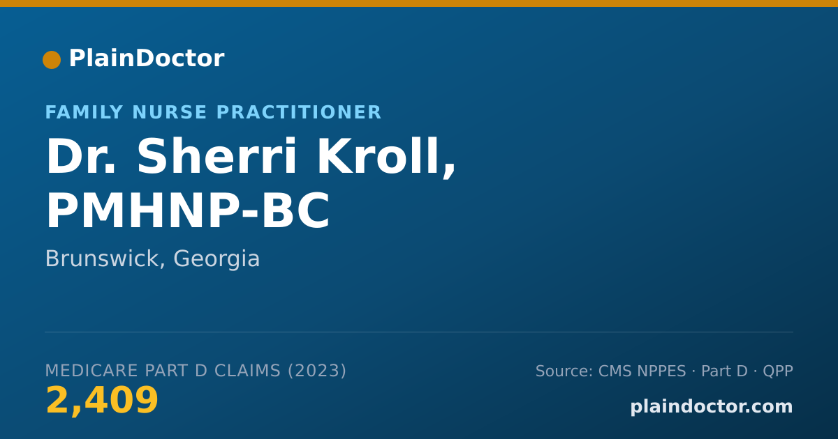 Shareable card for Sherri Kroll, PMHNP-BC - Family Nurse Practitioner, Brunswick, GA