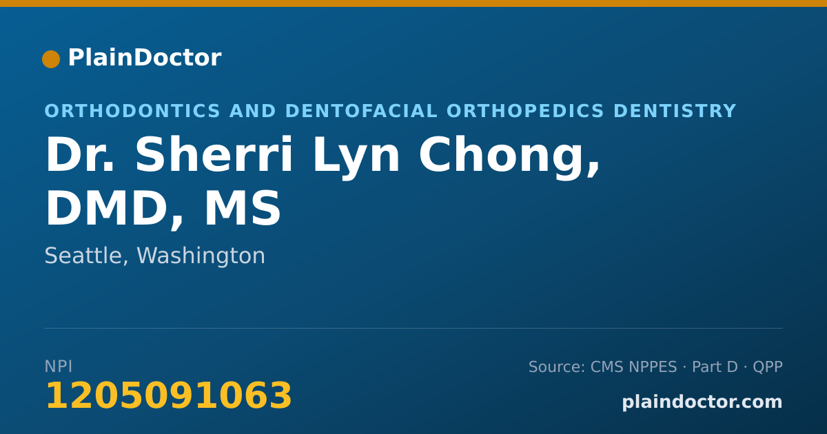 Shareable card for Sherri Lyn Chong, DMD, MS - Orthodontics and Dentofacial Orthopedics Dentistry, Seattle, WA