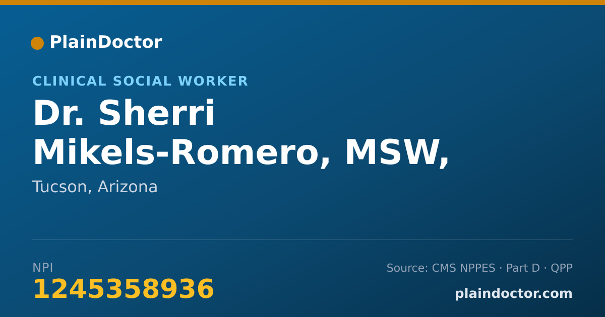 Shareable card for Sherri Mikels-Romero, MSW, LCSW - Clinical Social Worker, Tucson, AZ