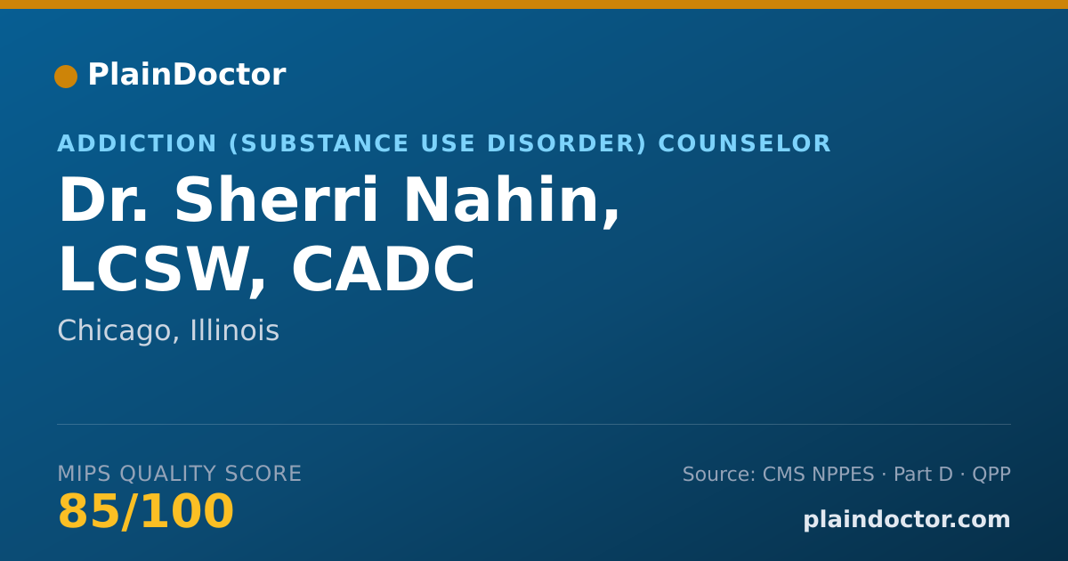 Shareable card for Sherri Nahin, LCSW, CADC - Addiction (Substance Use Disorder) Counselor, Chicago, IL