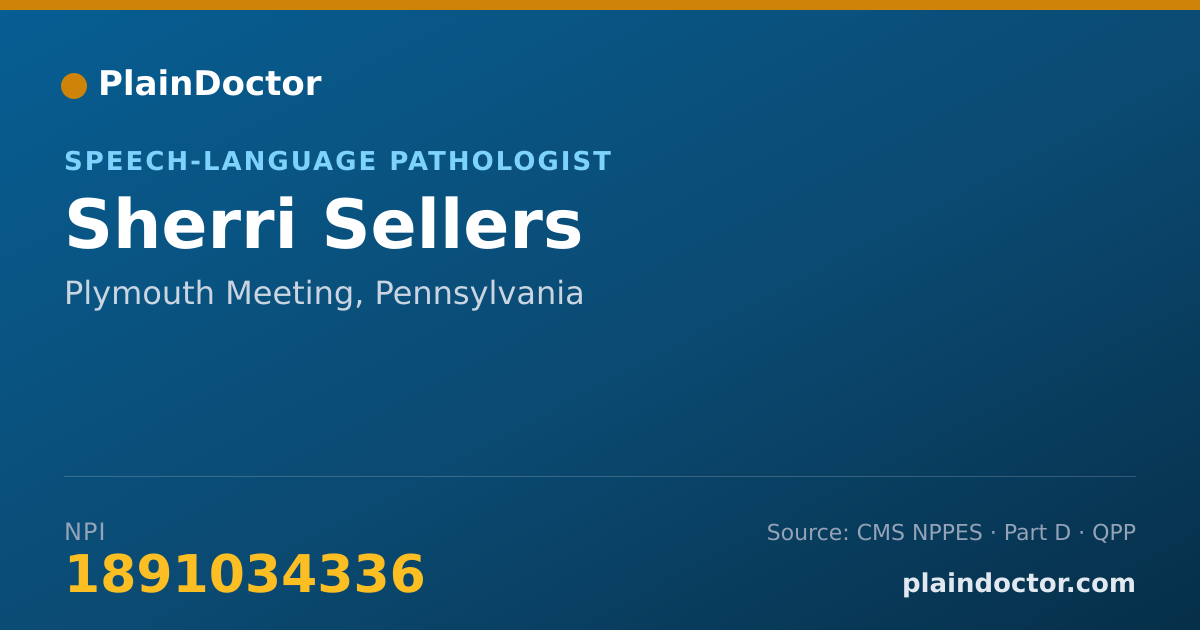 Shareable card for Sherri Sellers - Speech-Language Pathologist, Plymouth Meeting, PA