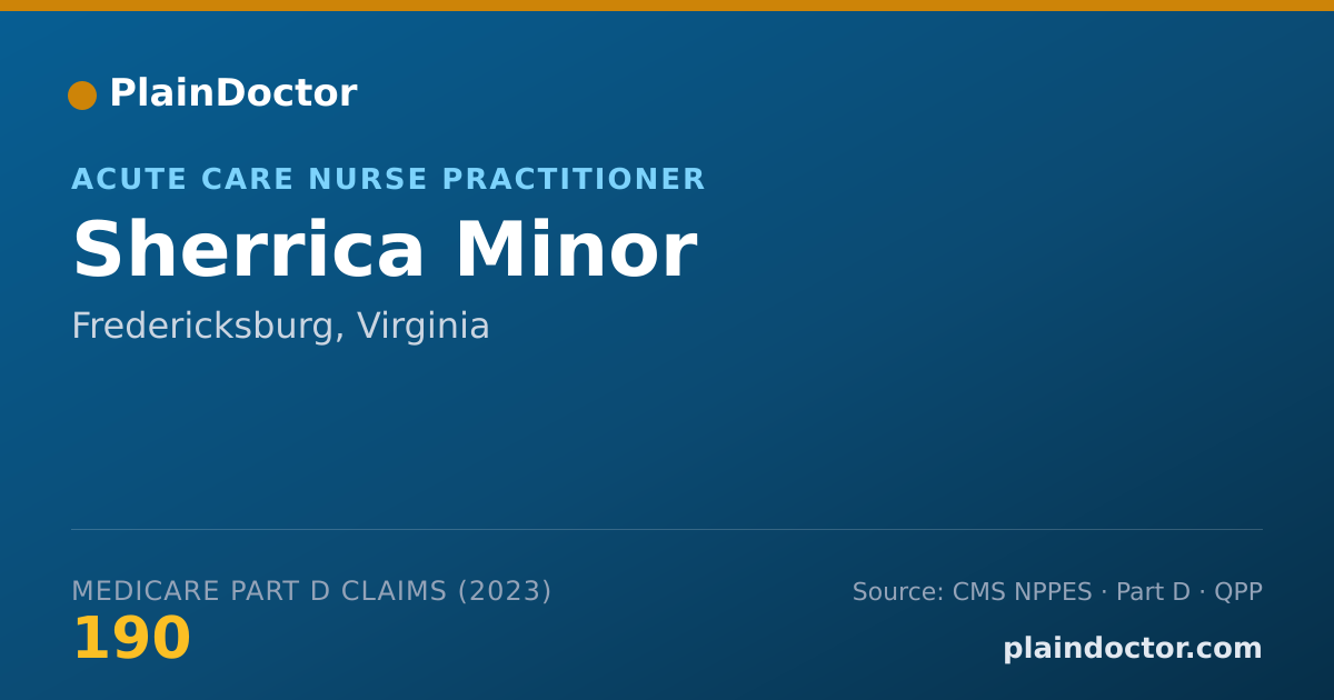 Shareable card for Sherrica Minor - Acute Care Nurse Practitioner, Fredericksburg, VA