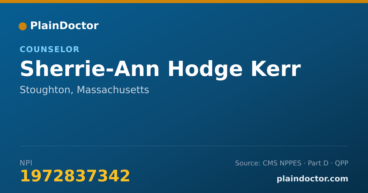 Shareable card for Sherrie-Ann Hodge Kerr - Counselor, Stoughton, MA