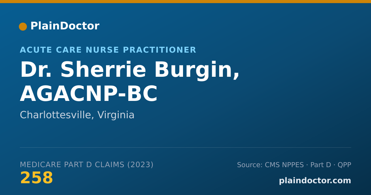 Shareable card for Sherrie Burgin, AGACNP-BC - Acute Care Nurse Practitioner, Charlottesville, VA