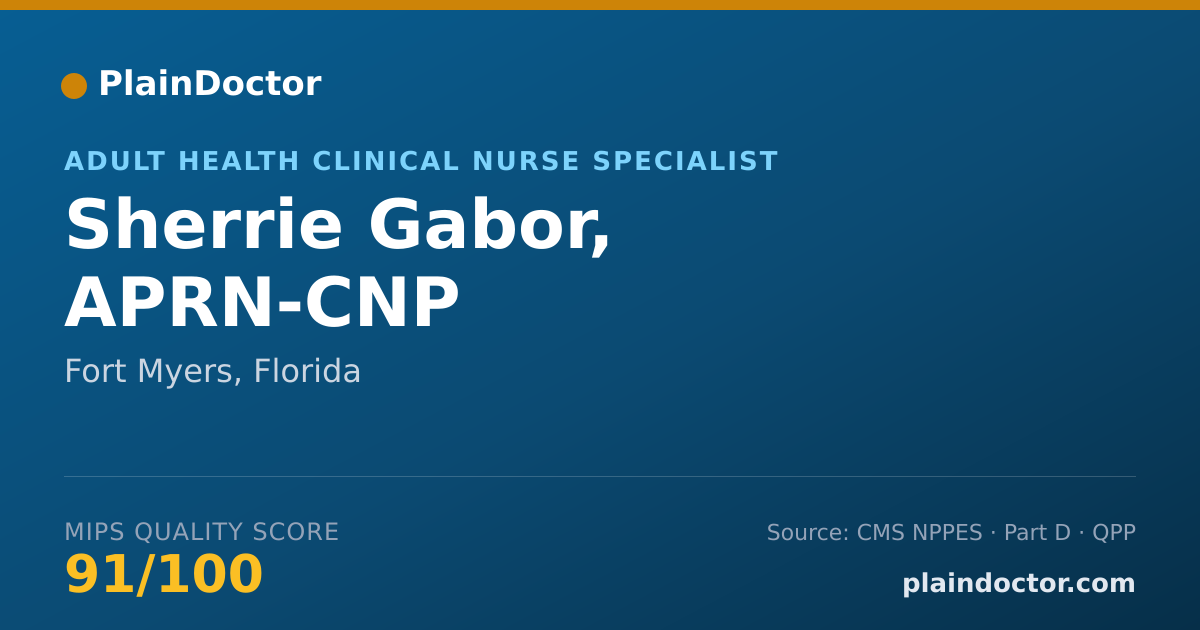 Shareable card for Sherrie Gabor, APRN-CNP - Adult Health Clinical Nurse Specialist, Fort Myers, FL