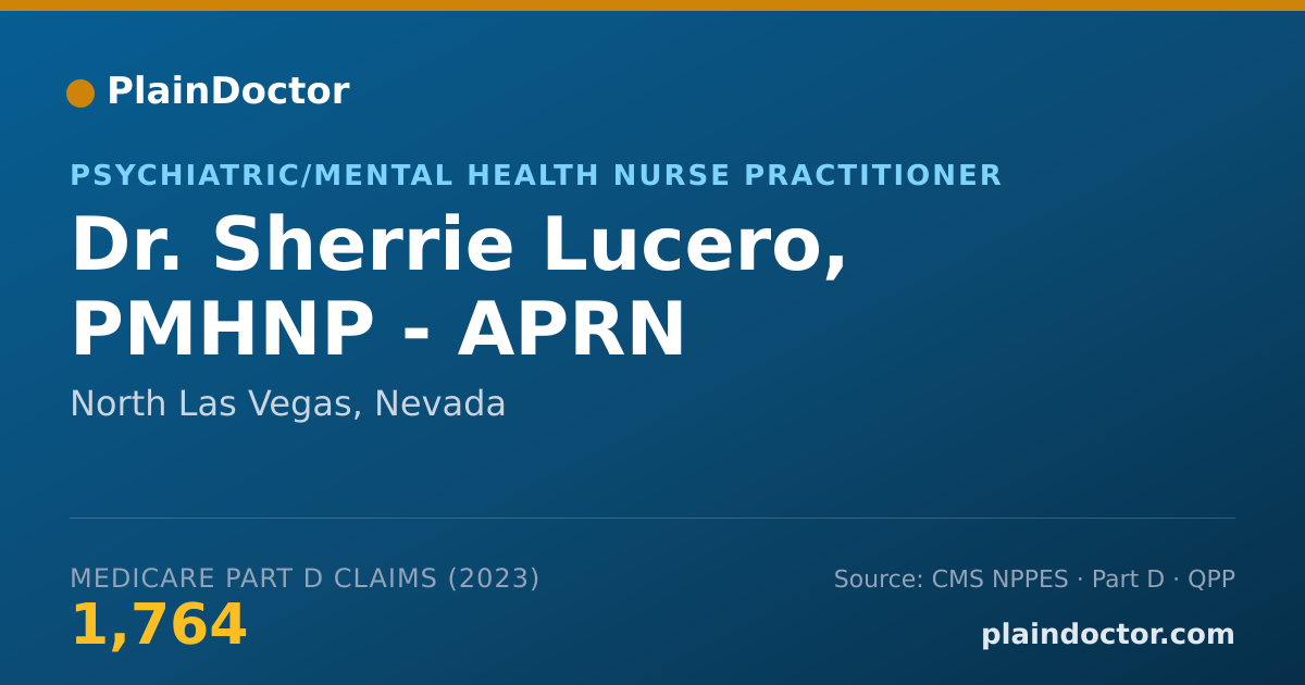 Shareable card for Sherrie Lucero, PMHNP - APRN - Psychiatric/Mental Health Nurse Practitioner, North Las Vegas, NV