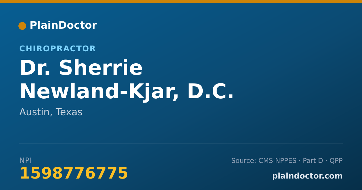Shareable card for Sherrie Newland-Kjar, D.C. - Chiropractor, Austin, TX