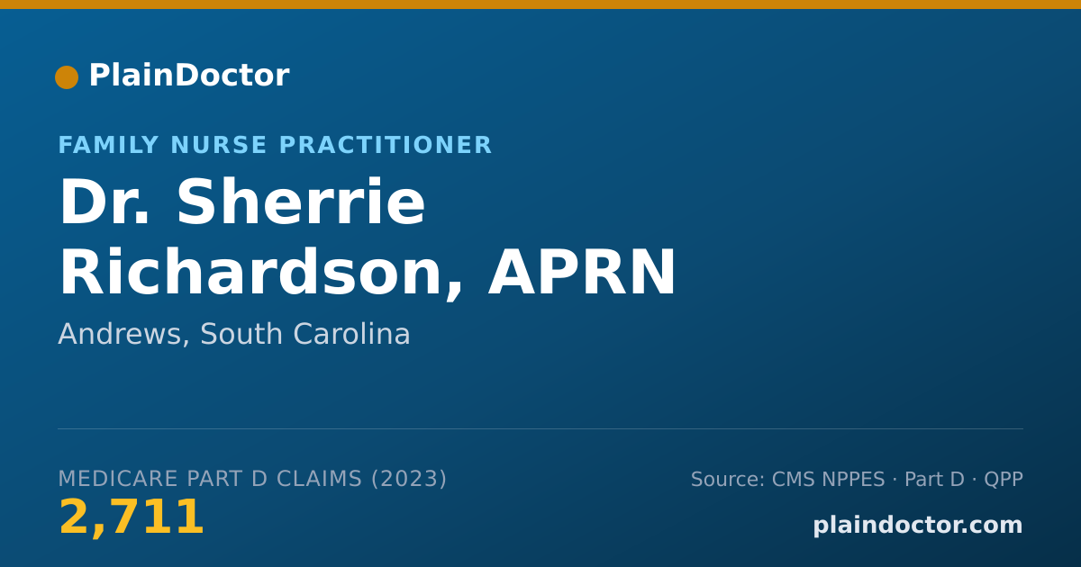 Shareable card for Sherrie Richardson, APRN - Family Nurse Practitioner, Andrews, SC