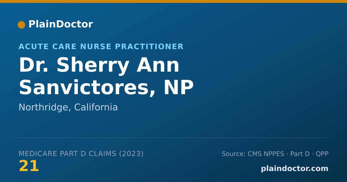 Shareable card for Sherry Ann Sanvictores, NP - Acute Care Nurse Practitioner, Northridge, CA