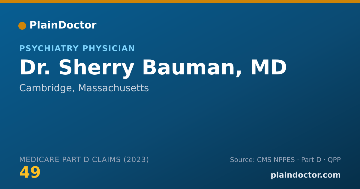 Shareable card for Sherry Bauman, MD - Psychiatry Physician, Cambridge, MA