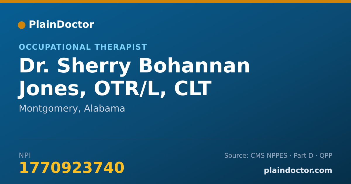Shareable card for Sherry Bohannan Jones, OTR/L, CLT - Occupational Therapist, Montgomery, AL