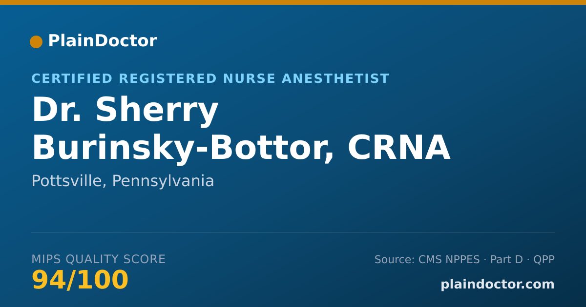 Shareable card for Sherry Burinsky-Bottor, CRNA - Certified Registered Nurse Anesthetist, Pottsville, PA