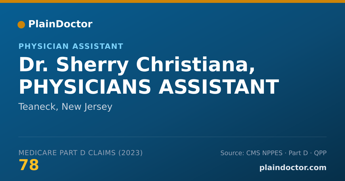 Shareable card for Sherry Christiana, PHYSICIANS ASSISTANT - Physician Assistant, Teaneck, NJ