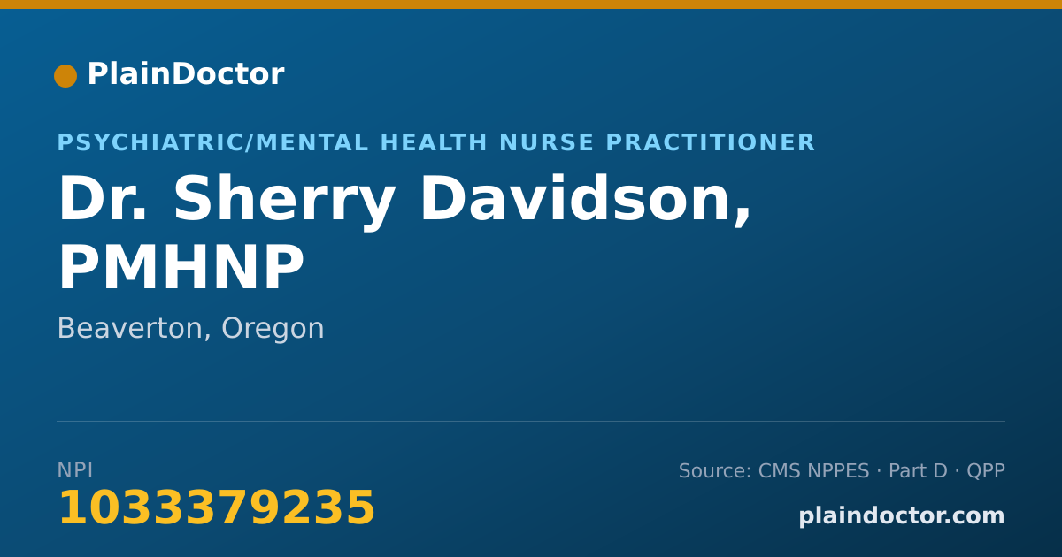 Shareable card for Sherry Davidson, PMHNP - Psychiatric/Mental Health Nurse Practitioner, Beaverton, OR