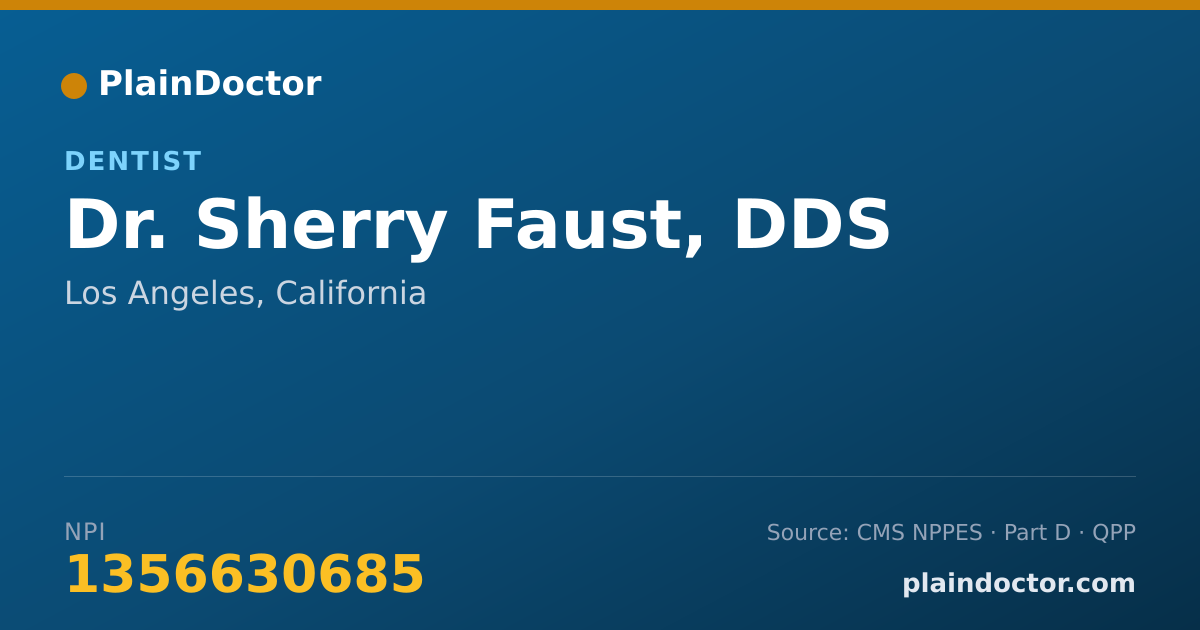 Shareable card for Sherry Faust, DDS - Dentist, Los Angeles, CA