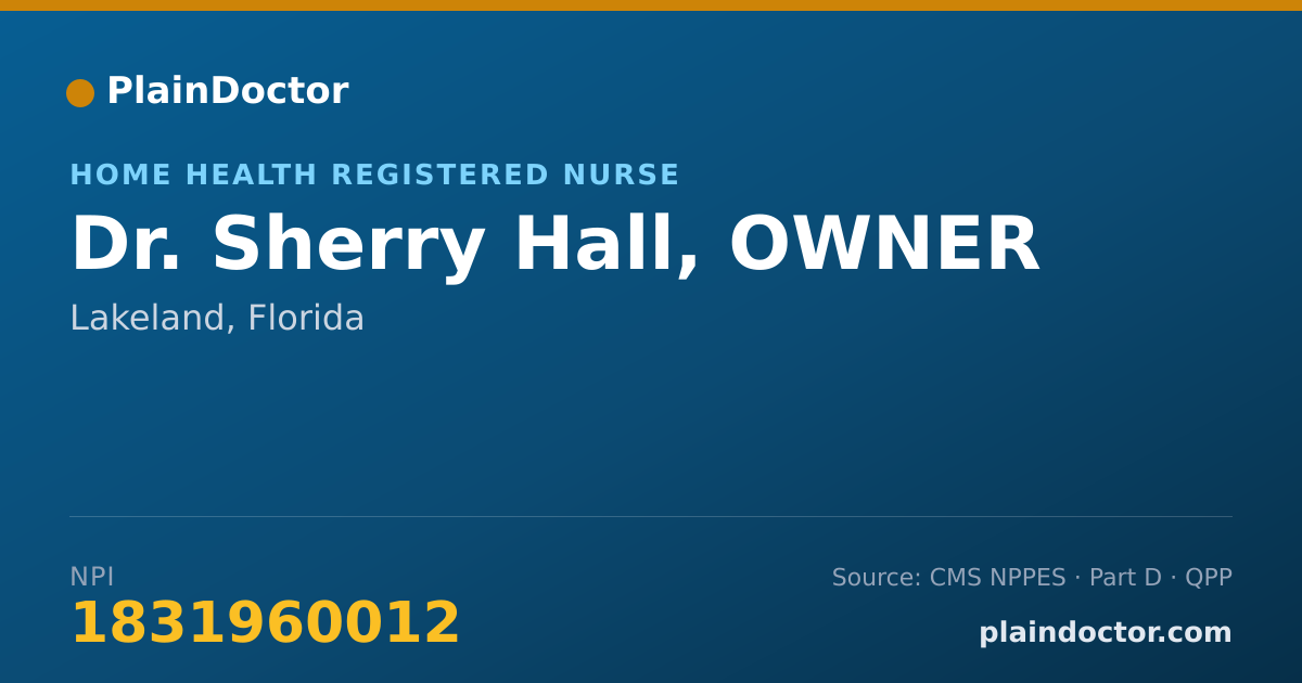 Shareable card for Sherry Hall, OWNER - Home Health Registered Nurse, Lakeland, FL