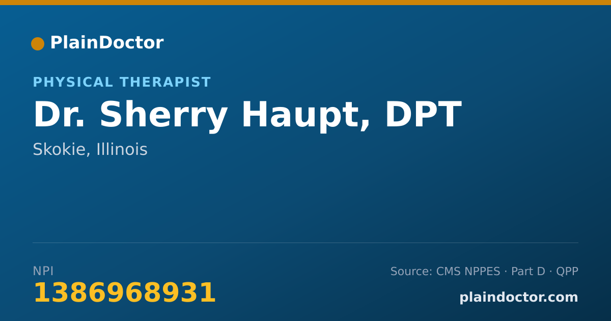 Shareable card for Sherry Haupt, DPT - Physical Therapist, Skokie, IL
