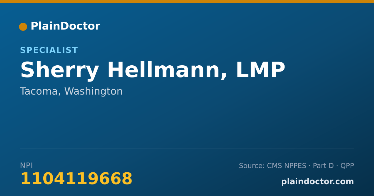 Shareable card for Sherry Hellmann, LMP - Specialist, Tacoma, WA