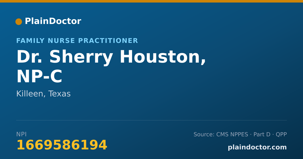 Shareable card for Sherry Houston, NP-C - Family Nurse Practitioner, Killeen, TX