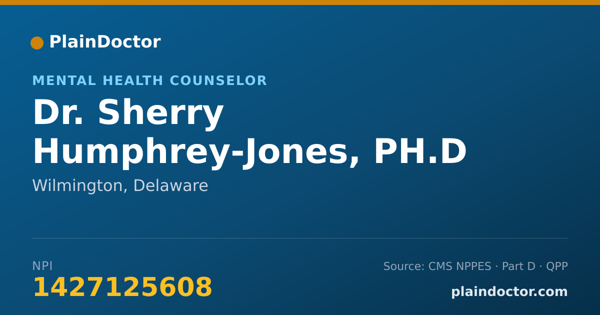 Shareable card for Sherry Humphrey-Jones, PH.D - Mental Health Counselor, Wilmington, DE