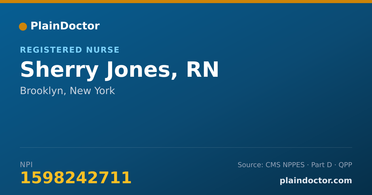Shareable card for Sherry Jones, RN - Registered Nurse, Brooklyn, NY
