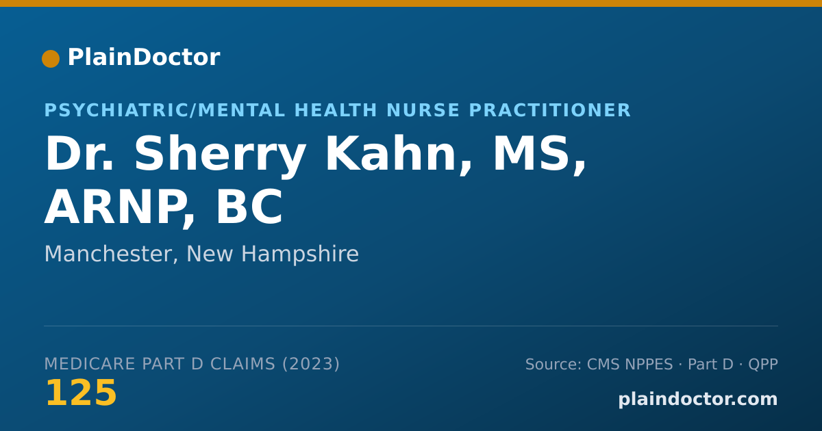 Shareable card for Sherry Kahn, MS, ARNP, BC - Psychiatric/Mental Health Nurse Practitioner, Manchester, NH