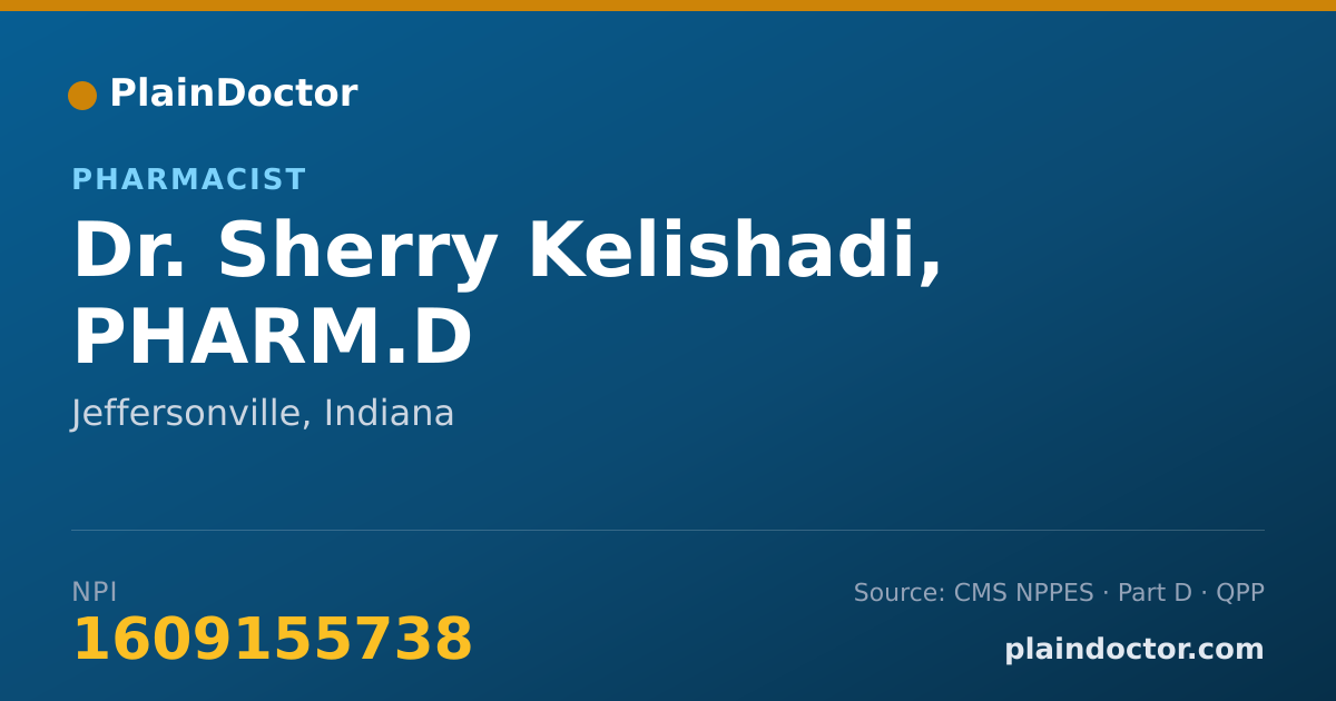 Shareable card for Sherry Kelishadi, PHARM.D - Pharmacist, Jeffersonville, IN