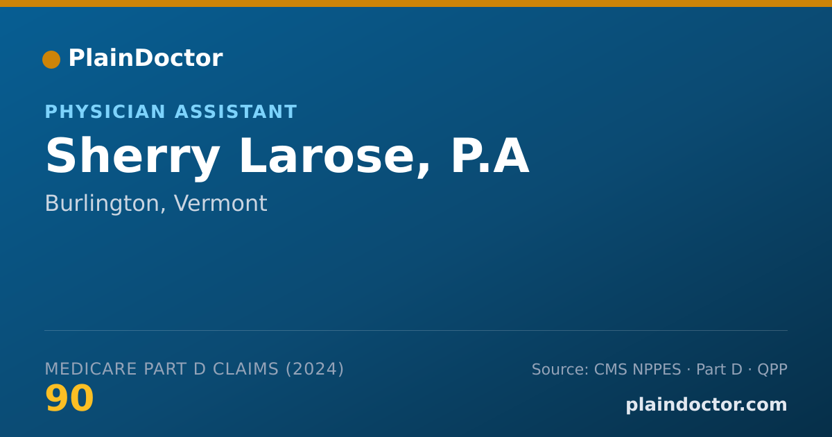 Shareable card for Sherry Larose, P.A - Physician Assistant, Burlington, VT