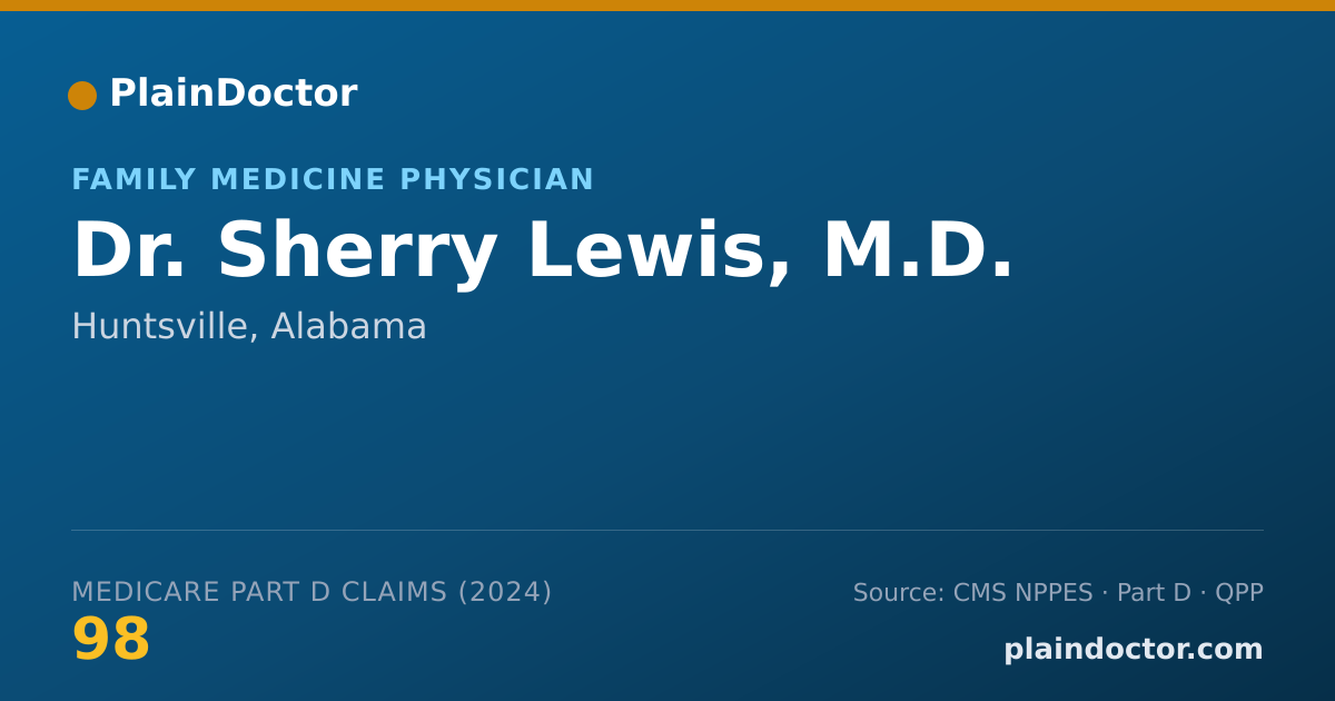 Shareable card for Sherry Lewis, M.D. - Family Medicine Physician, Huntsville, AL