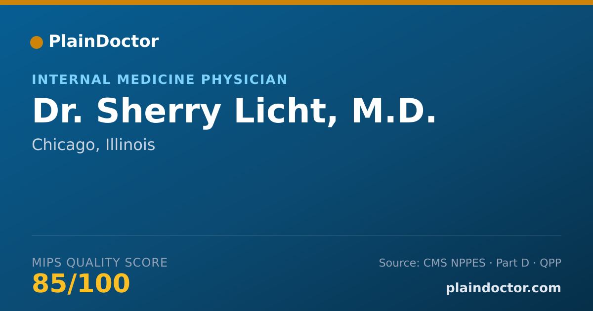 Shareable card for Sherry Licht, M.D. - Internal Medicine Physician, Chicago, IL