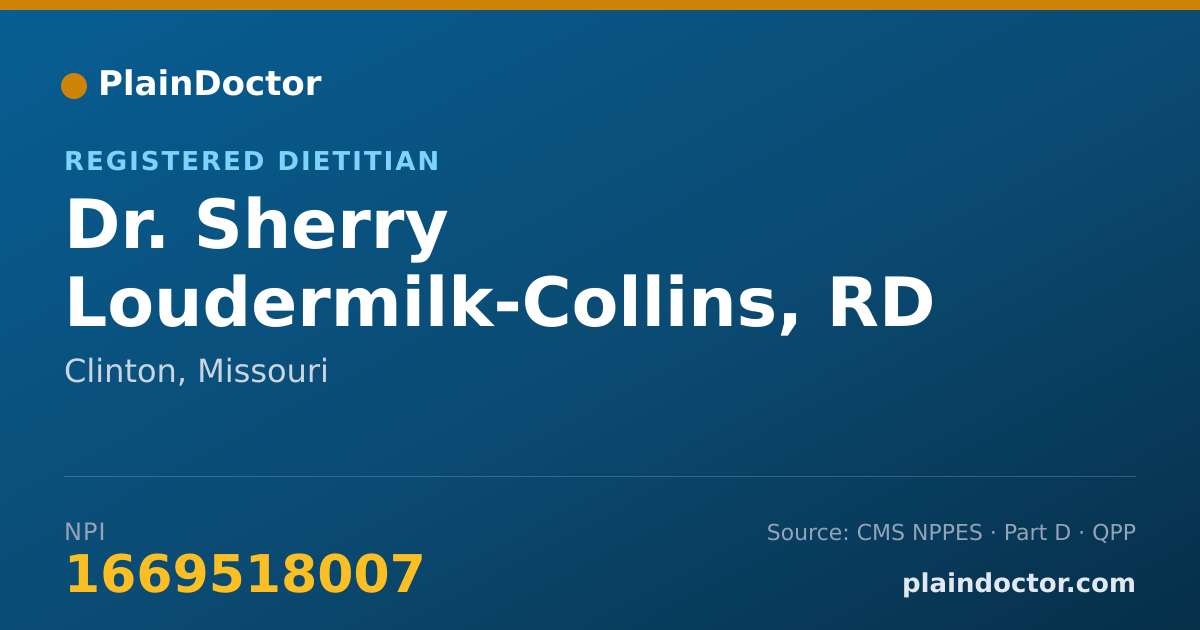 Shareable card for Sherry Loudermilk-Collins, RD - Registered Dietitian, Clinton, MO