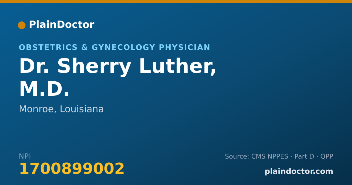 Shareable card for Sherry Luther, M.D. - Obstetrics & Gynecology Physician, Monroe, LA