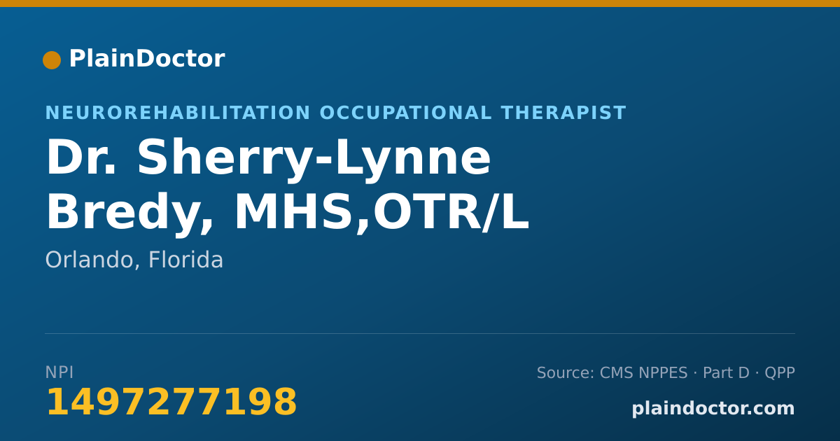 Shareable card for Sherry-Lynne Bredy, MHS,OTR/L - Neurorehabilitation Occupational Therapist, Orlando, FL