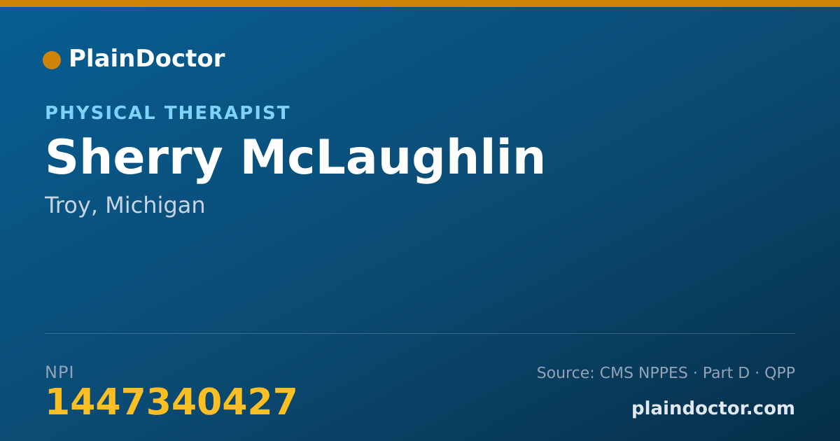 Shareable card for Sherry McLaughlin - Physical Therapist, Troy, MI