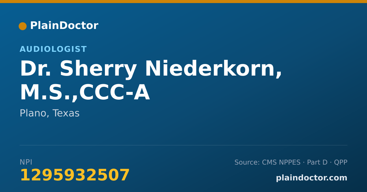 Shareable card for Sherry Niederkorn, M.S.,CCC-A - Audiologist, Plano, TX