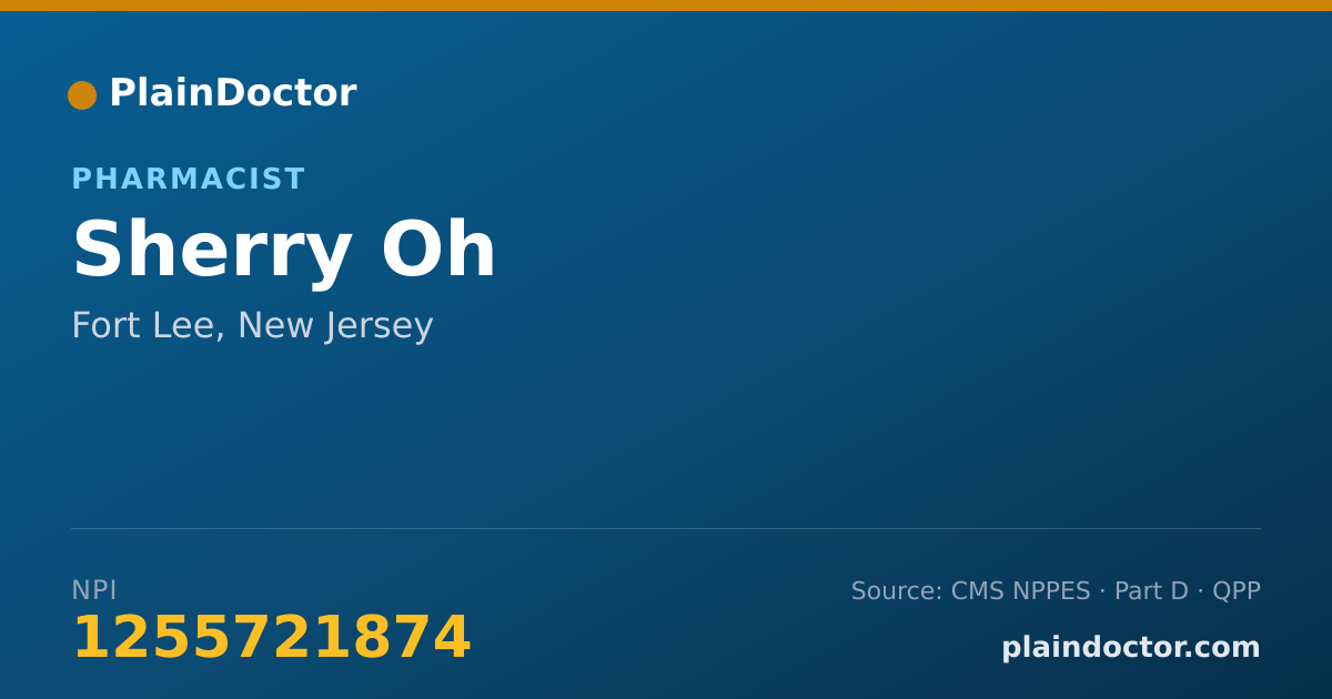 Shareable card for Sherry Oh - Pharmacist, Fort Lee, NJ