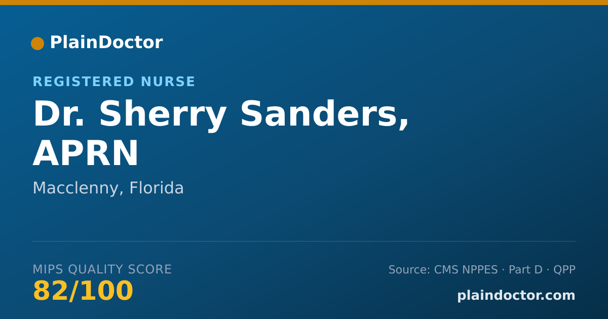 Shareable card for Sherry Sanders, APRN - Registered Nurse, Macclenny, FL