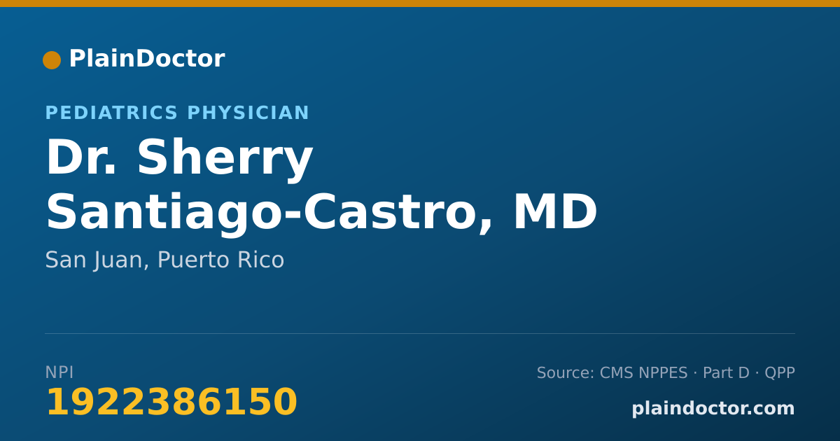 Shareable card for Sherry Santiago-Castro, MD - Pediatrics Physician, San Juan, PR